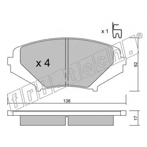 Колодки тормозные дисковые Mazda RX-8 Wankel 03- fri.tech. 748.0