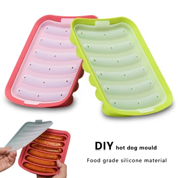 

Food grade silicone sausage mould Homemade hot dog DIY mould Sausage rack sausage box silicone food mould Kitchen baking tools