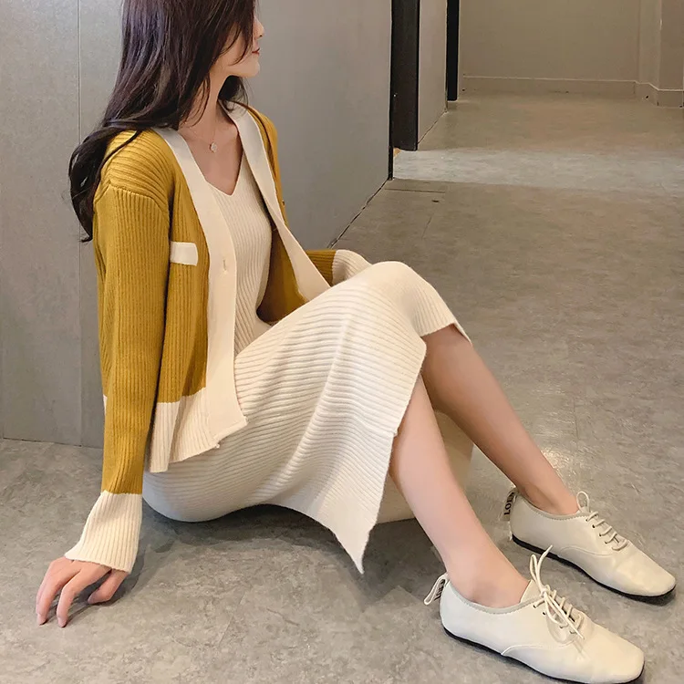 Маленький ароматный вязаный кардиган костюм для женщин новая модная Корейская