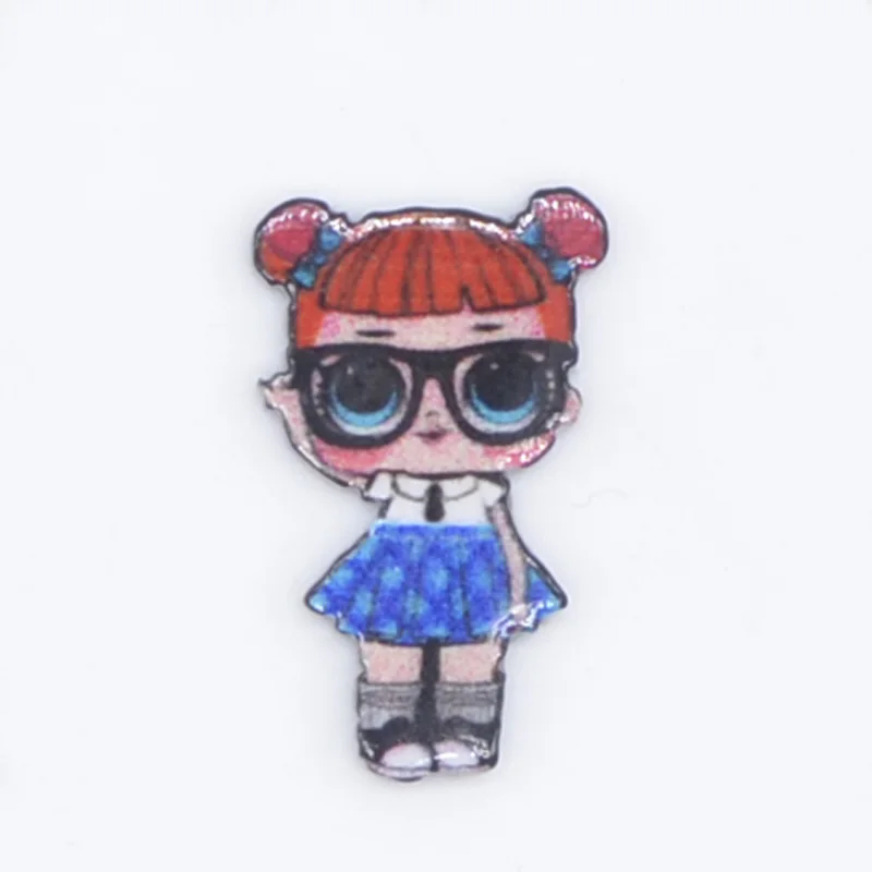 Color 7 50Pcs/lots Mini Girl DIY Resin Earring Hairclips Cartoon Princess Accessories Flat Back Planar Resin or DIY Mobile Phone Case - Цвет: Color 7