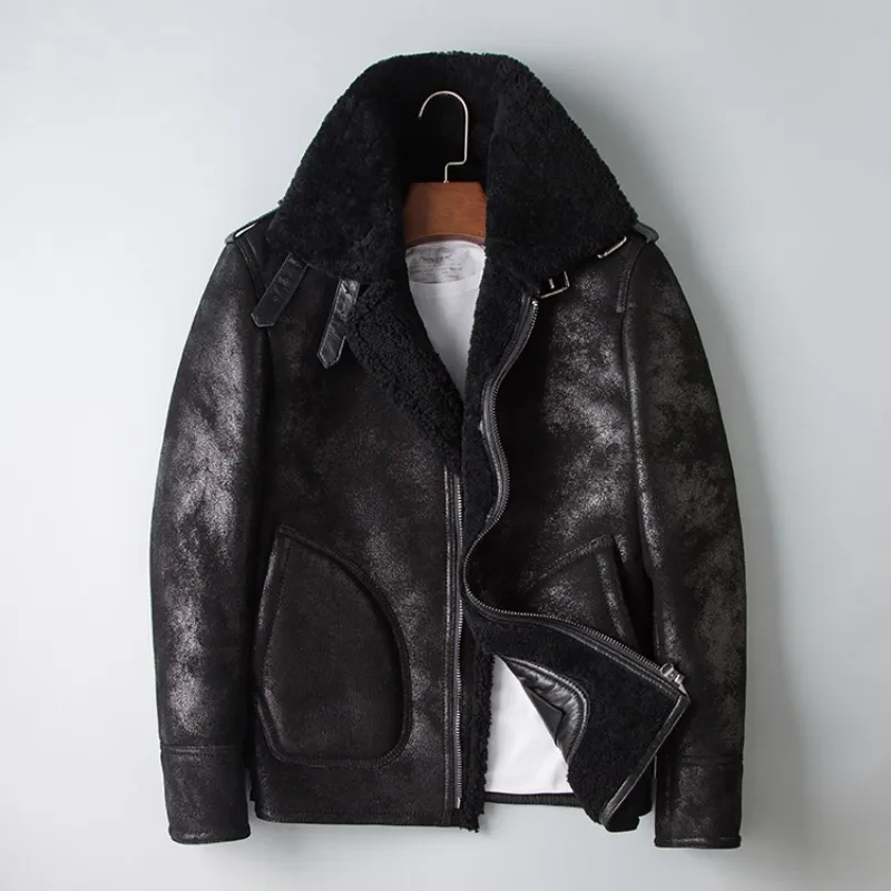 Chaqueta De Aviador De Piel Con Tribanda Web Innegro | ® MX