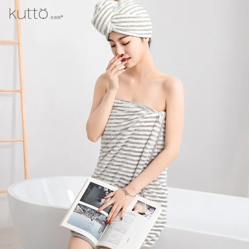 

Coral Fleece Bath Towel Plain Striped Cation Thickened Super Absorbent Soft Household Couple Bath Towels Wrap Beach Towel