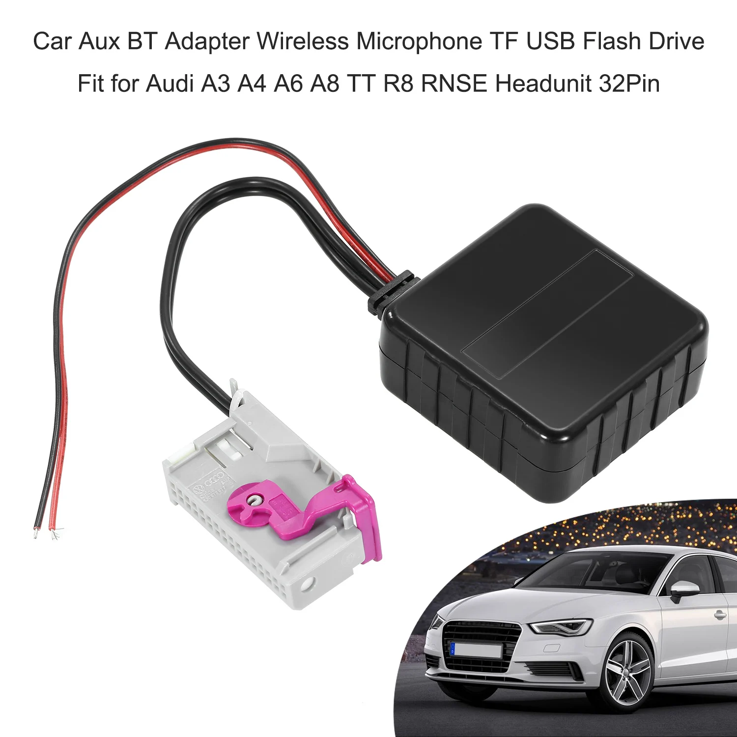 Auto Car Aux BT Bluetooth-compatible Adapter AUX Cable Wireless Audio Input for Audi A3 A4 A6 A8 RNSE Headunit 32Pin | Автомобили и