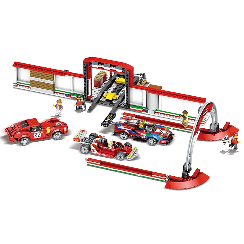 

Race iconic building block Ferrad Ultimate Garage Technic city Speed champion Racing car 883PCS Workshop toy 75889