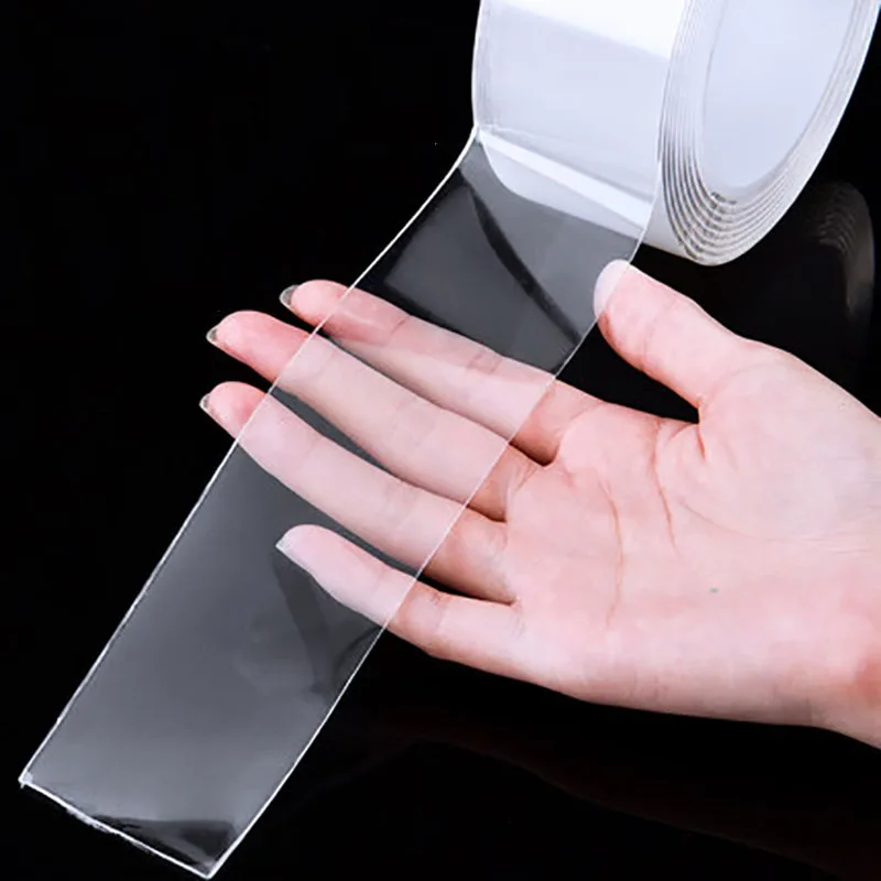 50mm Width 3M Nano Tape Transparent Double-Sided Non-Marking Reusable Waterproof Bathroom Dust proof Cleaning Tape Double Sided Adhesive Tape Double Sided Tape