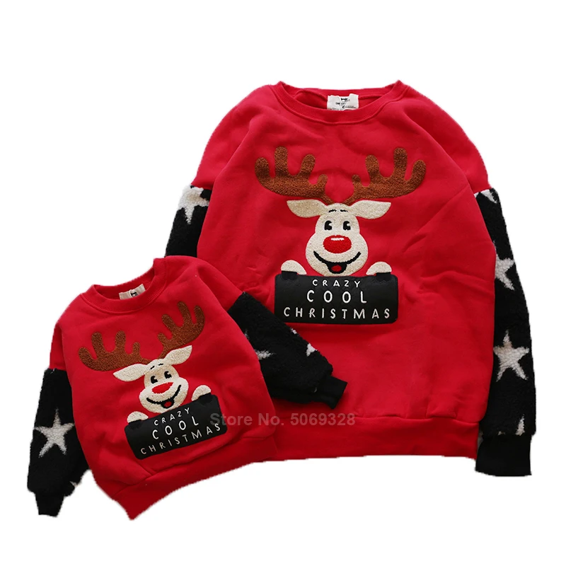 Семейные рождественские пижамы; свитера; зимние рождественские одинаковые комплекты для мамы, папы, мальчиков и девочек; новогодние Зимние толстовки с капюшоном и рождественской елкой; одежда - Цвет: Color4 one sweater
