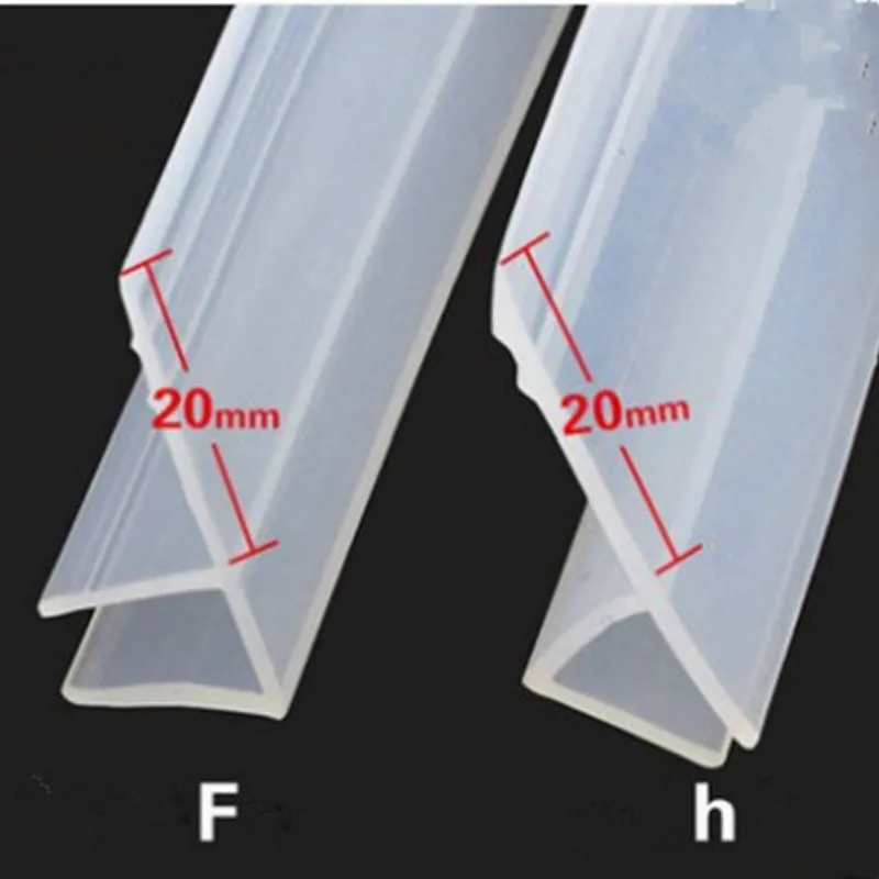 2 Meter/lot Widened F/h Shape Silicone Rubber Shower Room Door Window