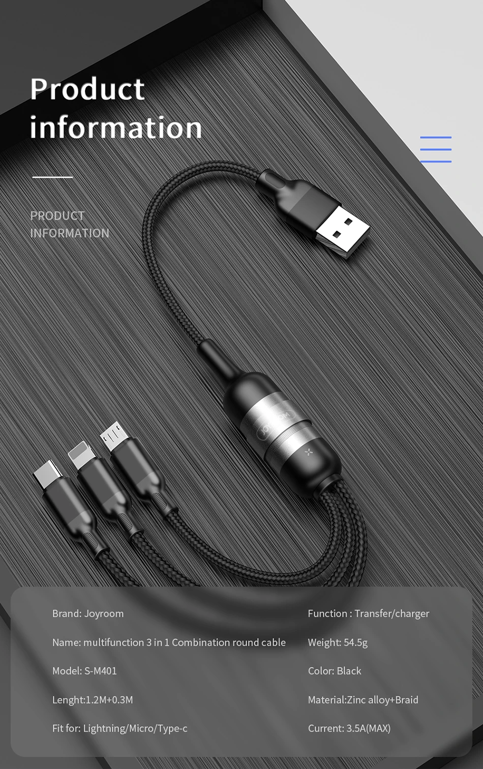 Joyroom, 3 в 1, USB кабель-удлинитель, USB кабель-удлинитель, кабель для передачи данных для телефона, ПК, клавиатуры, Smart tv, USB-USB, 1,5 м, Удлинительный кабель
