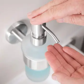 

200ml Stainless Steel Wall Mounted Soap Dispenser Manual Press Pump Liquid Soap Shampoo Dispensers for Bathroom Kitchen Hotel