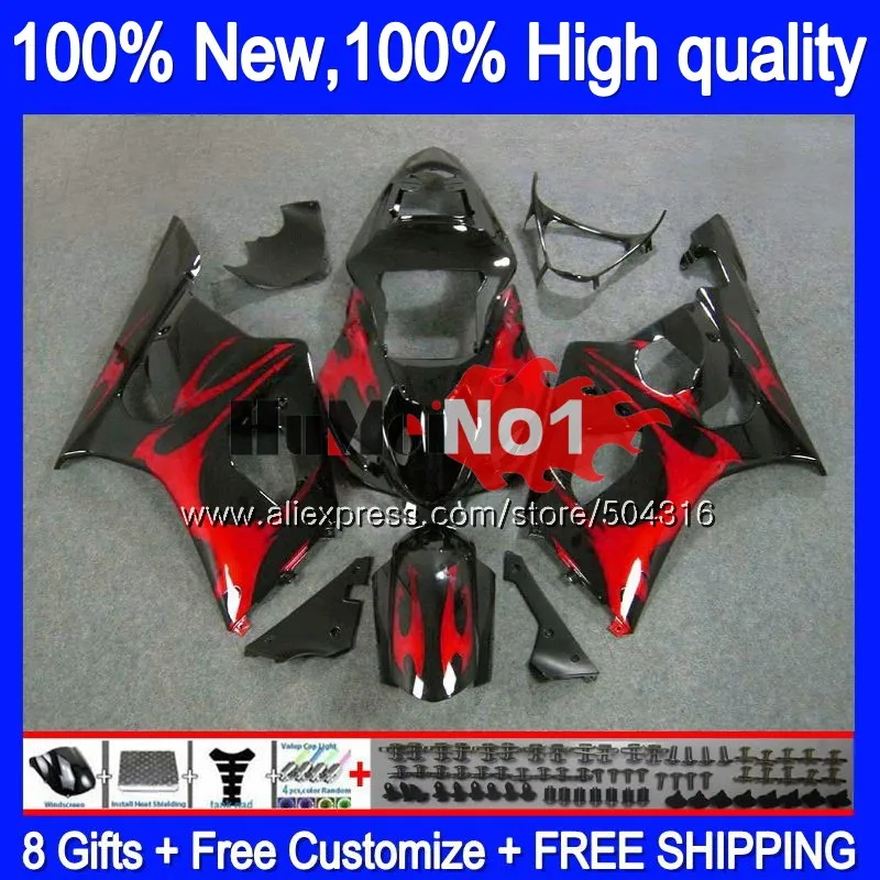 Средства ухода за кожей для SUZUKI GSXR 1000 GSXR-1000 2003 2004 Красный Пламя 20MC. 81 GSX-R1000 K2 1000CC GSX R1000 K3 03 04 GSXR1000 03 04 обтекатель