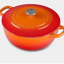 Dianjiang чугунная эмалированная кастрюля тушеная суповая Кастрюля 24 см Толстая эмалированная кастрюля экспортное качество общая электромагнитная печь