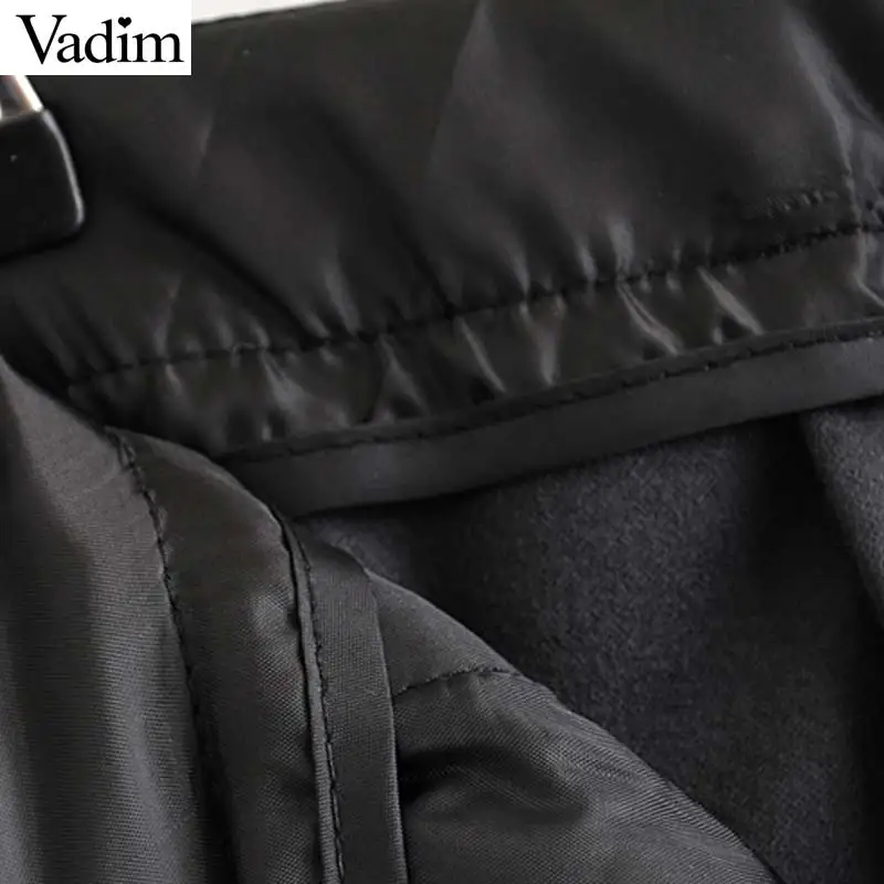 Vadim, женские шикарные однотонные штаны из искусственной кожи, на молнии, с карманами в Европейском стиле, женские черные длинные штаны KB188