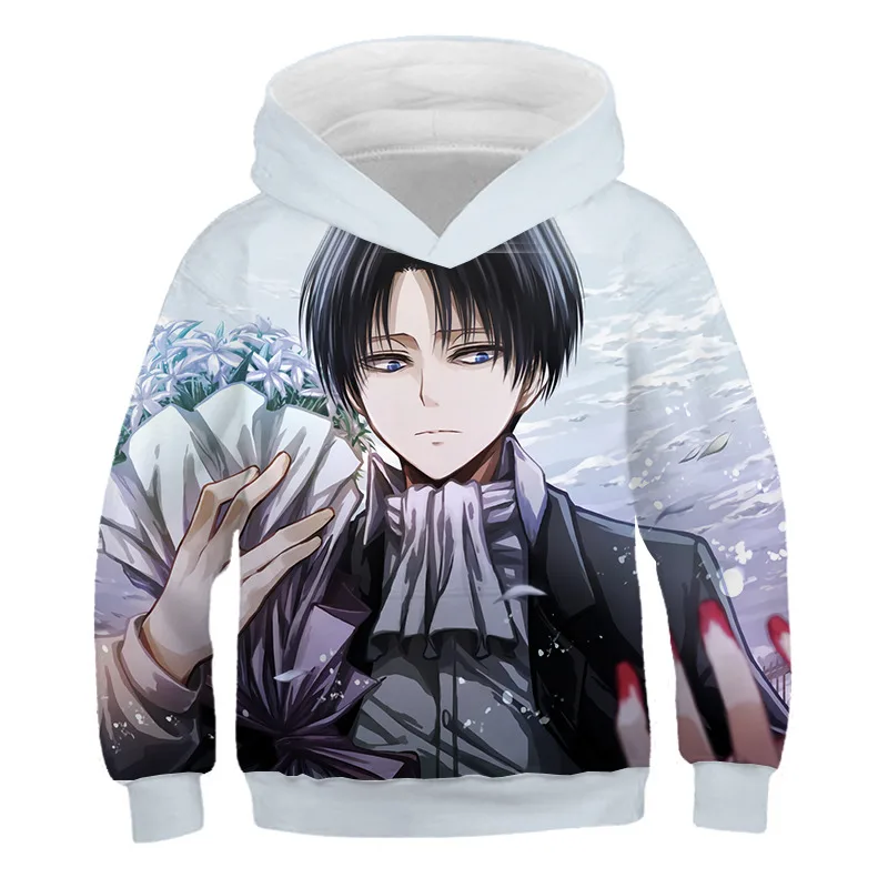 Popular anime Attack on the giant Child 3D Sweatshirt Liwell Ackerman printing Kids Hooded sweater Boy and girl Leisure clothing - Цвет: TNT-802