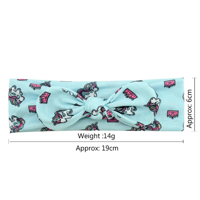 Fashion Baby Print Flamingo Comfortable Elastic Hair Band Cute Unicorn Child Hair Accessories Mermaid Bow Baby Headdress
