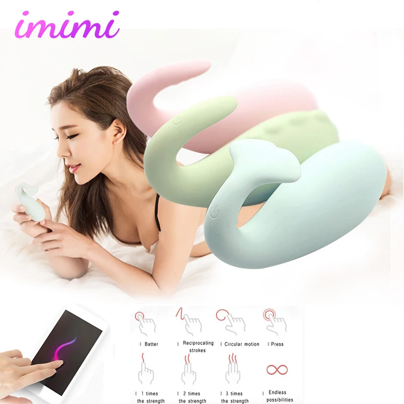USB Charge 8 Modes Wireless App Remote Control Monster Pub Vibrator Dildo Bluetooth Connect Vibrating Egg Sex Toys for Women