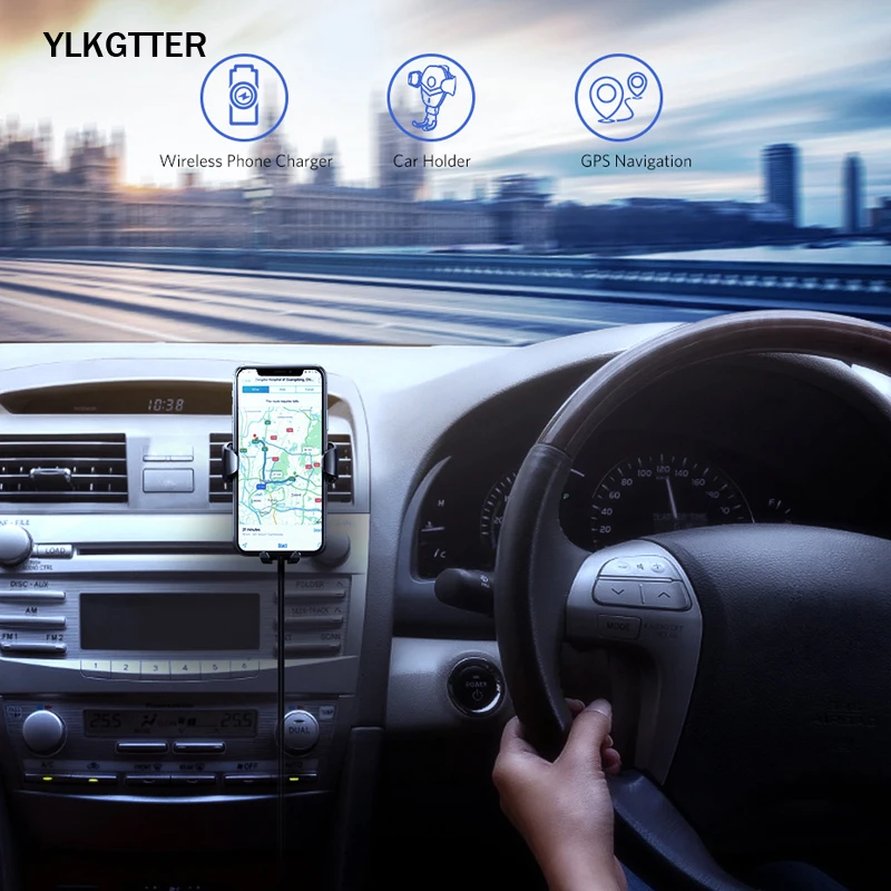 YLKGTTER gps позиционирование автомобиля для Iphone для телефона Andiord как HuaWei Sumsung Nexus Xiaomi беспроводное Быстрое беспроводное автомобильное зарядное устройство