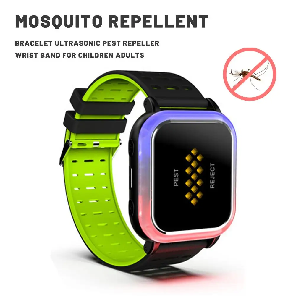 

Ultrasonic Mosquito Repellent Bracelet Waterproof Pest Insect Bug Anti Mosquito Insect Bracelet Ultrasound For Outdoor Kid Adult