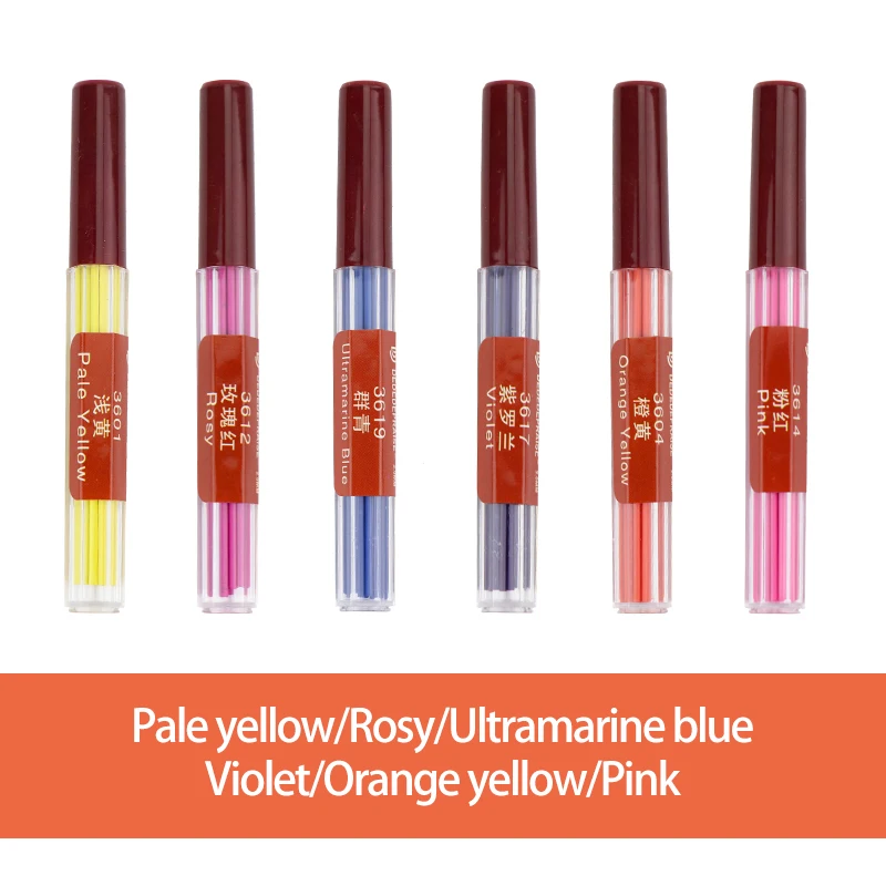 4-6colors Сменный механический/автоматический цветной карандаш 2,0 мм, заправочный карандаш, 36 цветов - Цвет: 4-6colors