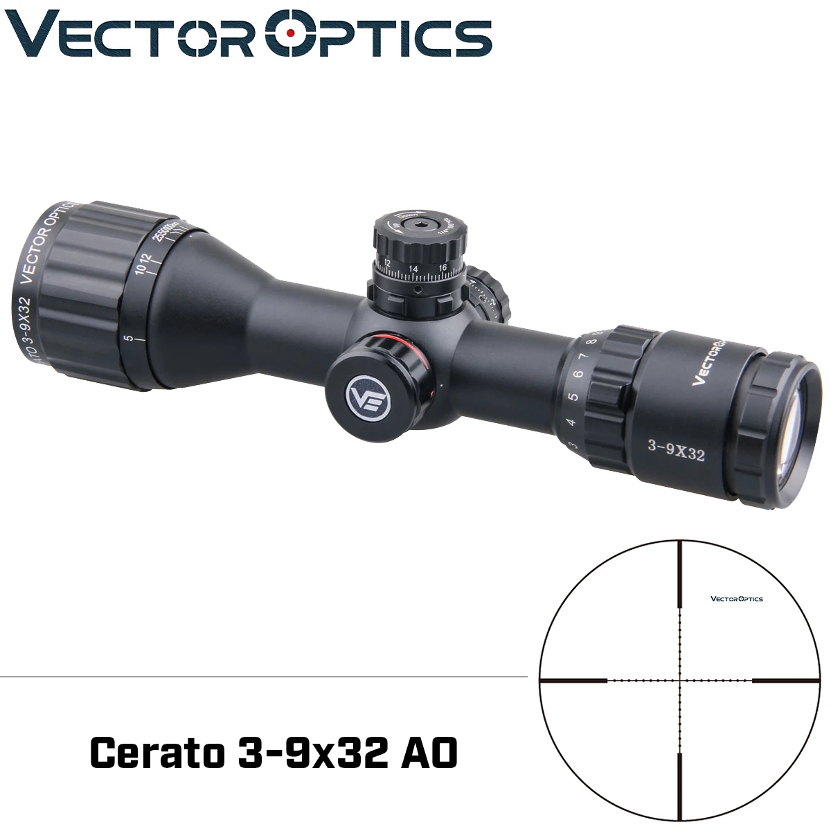 Векторная оптика 3-9x32 AOE компактная винтовка Оптический Объектив фокусировка освещение револьверный замок с откидной крышкой кольца крепления