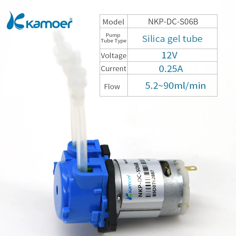 NKP-DC-S06B Kamoer NKP перистальтический насос с использованием геотермальной энергии(DC мини водяной насос 12 V/24 V, БПТ/силиконовые трубки,, прямые, л Тип - Напряжение: NKP-DC-S06B
