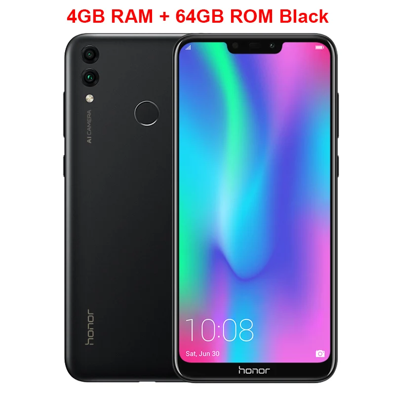 Black 4GB 64GB Мобильный телефон HONOR 8C с глобальной прошивкой, 6,26 дюймов, 4 Гб ОЗУ, 32 Гб ПЗУ, Восьмиядерный процессор Snapdragon 632, Android 8,1, 4000 мАч, смартфон с функцией распознавания лица - Цвет: Black 4GB 64GB