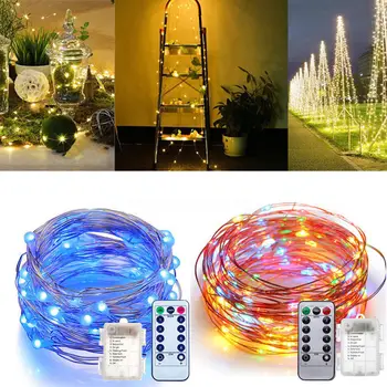 

Fairy Lights Battery Operated 100LED String Lights Remote Control Timer Twinkle String Lights 8 Modes 16.4 Feet Firefly Lights
