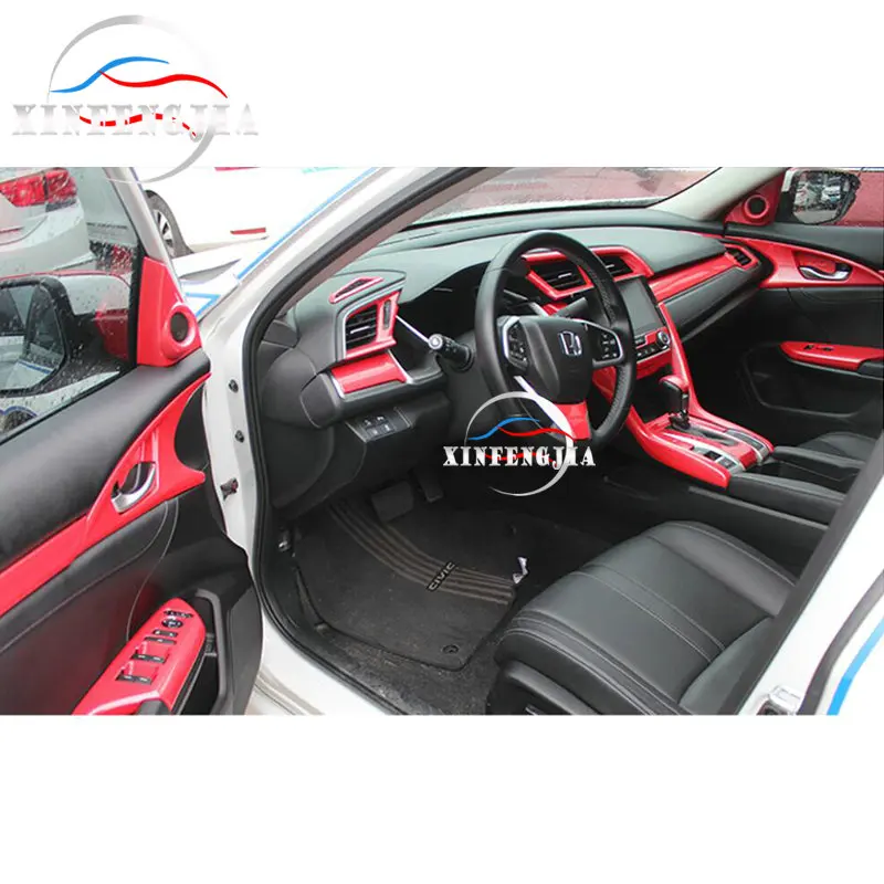 Для Honda Civic- 4 шт. красная внутренняя дверная Чаша Дверная ручка панель накладка