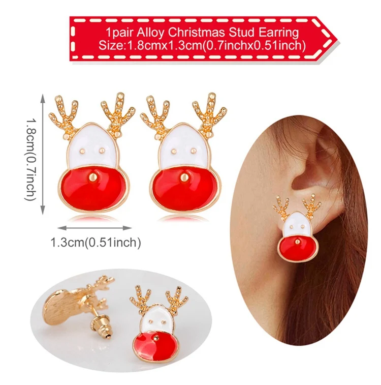 earring style 5 Рождественские украшения для дома Подарки рождественские подарки Natale Noel Рождество очки Рождественский Декор с утолщённой меховой опушкой, год - Цвет: earring style 5