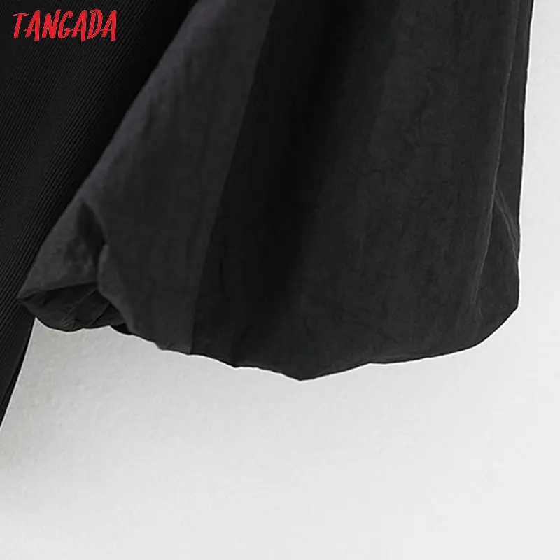 Tangada модная женская шикарная блузка с пышным рукавом, женские повседневные рубашки, стильные вязаные топы, блузы 5X10