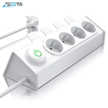 電源タップ4ウェイeuプラグソケットエジェクタ簡単噴出足や手による3680ワットの壁取付統合児童保護
