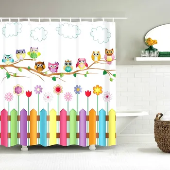 

Dafield Anime Shower Curtain Kids Cartoon Children Anime Owls Dinosaur Cartoon For Kids Sea Fish Sailboat Kids Shower Curtains