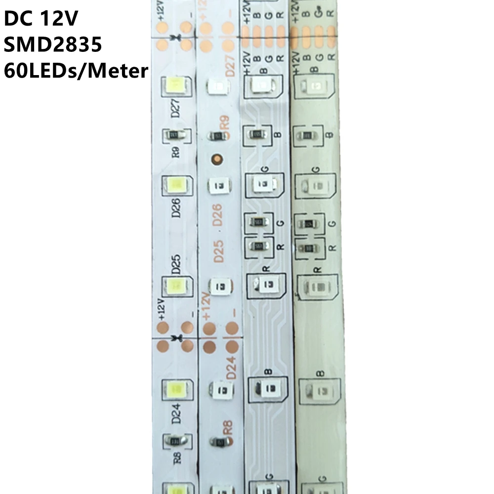 Водонепроницаемая светодиодная лента RGB 1 м 2 3 4 5 2835 12 В постоянного тока 60
