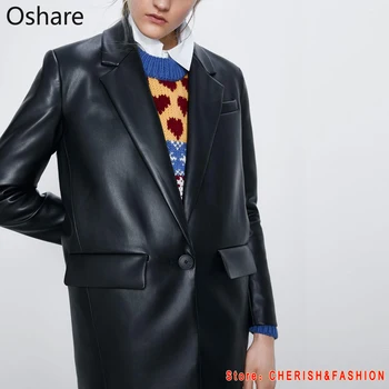 

NEW PU Faux Leather Blazers Women Leather Jacket Coat Brand New Women's Jackets Outerwear Ladies Coats Female Leather Suit