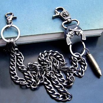

Unisex Hook Buckle Street Style Party Punk Fashion Alloy Waist Chain Pants Hanging Pendant Gift Double Layer Keyring Hip Hop