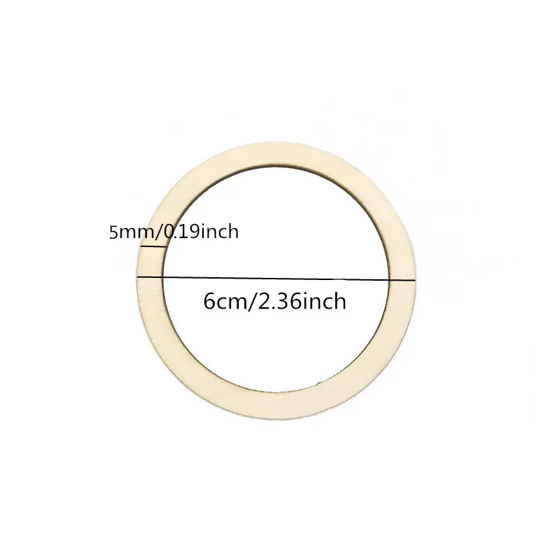 20 штук 6 см естественные необработанные большие деревянные кольца круг деревянные подвесные разъемы для создания проектов своими руками ювелирных изделий и ремесленничество