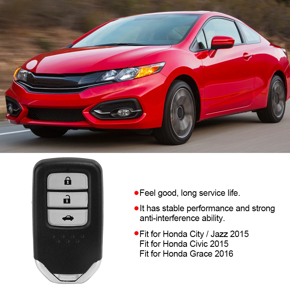 3 Button Car Remote Control Key 47 Chip Fit For Honda City / Jazz 