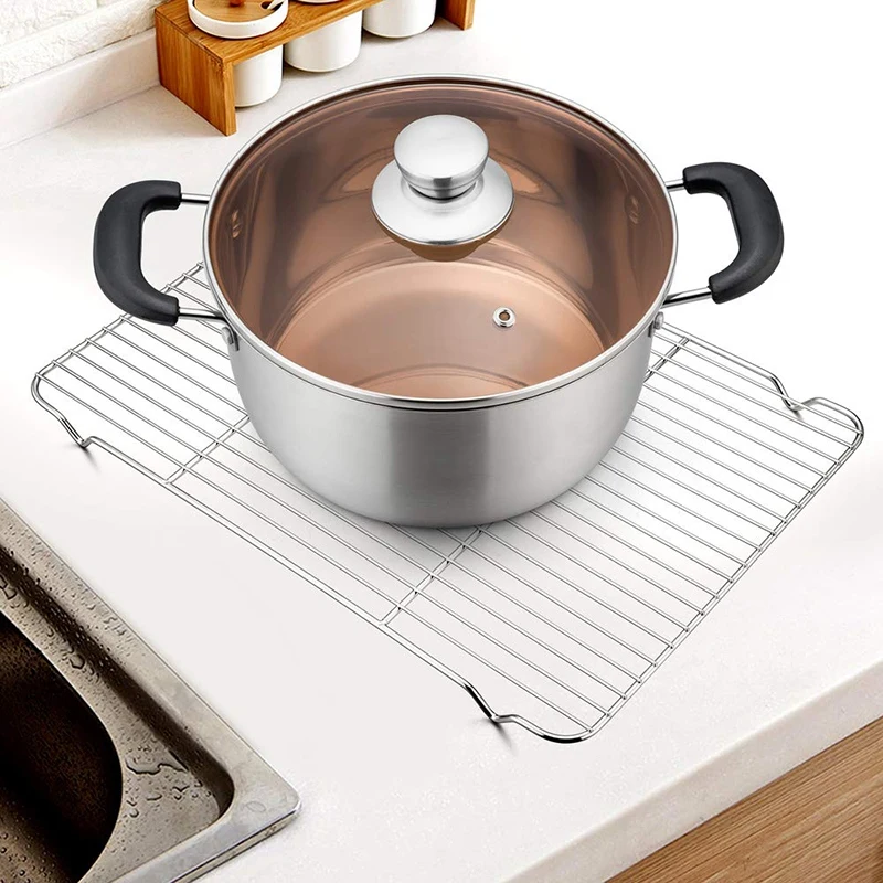 Baking Rack Cooking Rack Set of 2, Cooling Drying Roasting Rack, Fits Half Sheet Cookie Pans, Rectangle 45x29cm,Oven& Dishwashe