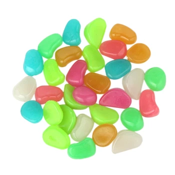 

100Pcs Color Luminous Stone Villa Gardening Fish Tank Landscape Pebble Artificial Luminous Stone