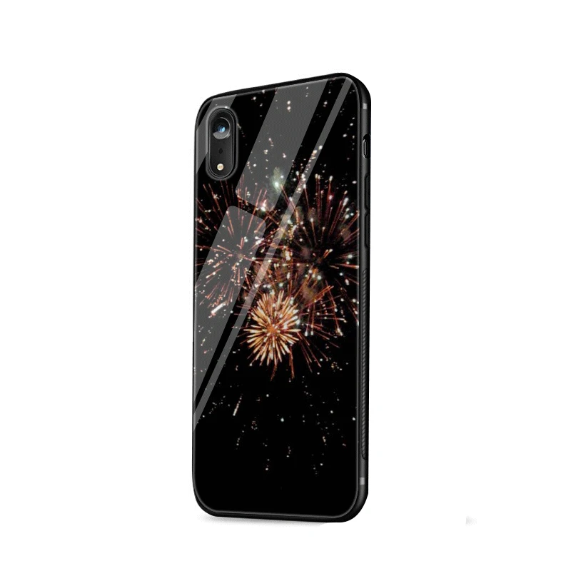 Стеклянный чехол для телефона чехол для iPhone 5 5S SE 6 6s 7 8 Plus X XS XR Max защитная оболочка фейерверк