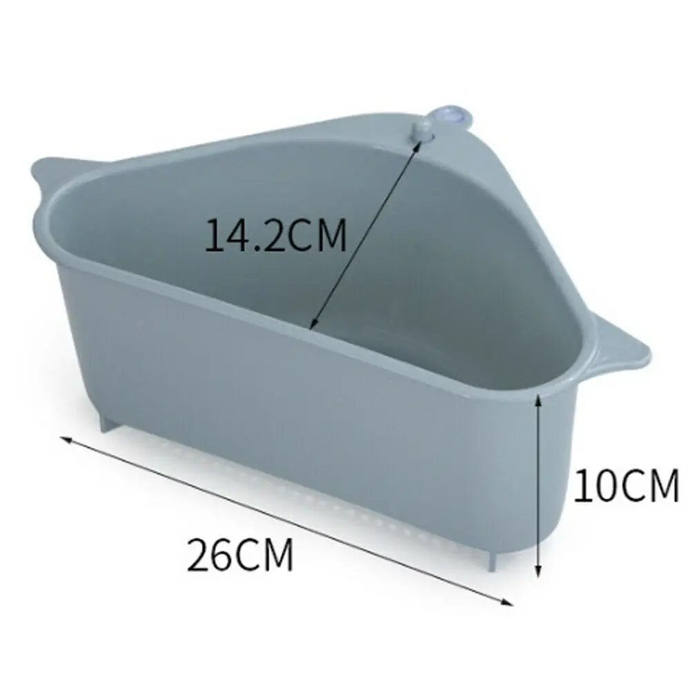 Navy blue Newest Hot Triangular Sink Drain Shelf Drain Rack Multifunctional Storage Holders Basket - Цвет: Navy blue