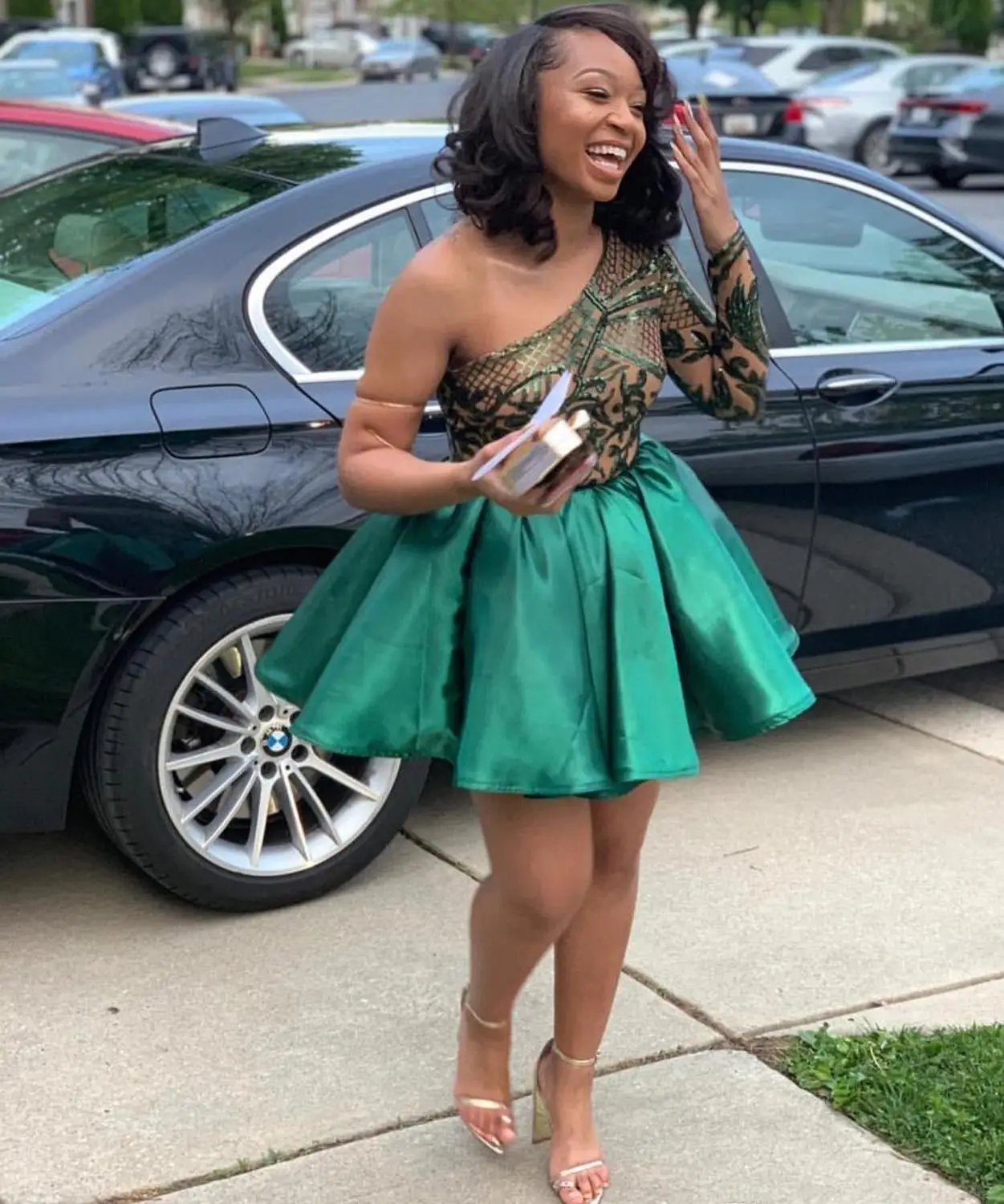 Short Prom Gowns Satin Cocktail Dress 