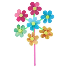 Цветочный узор Спиннер ветряная мельница дети игрушки Сад Двор украшения 72XC