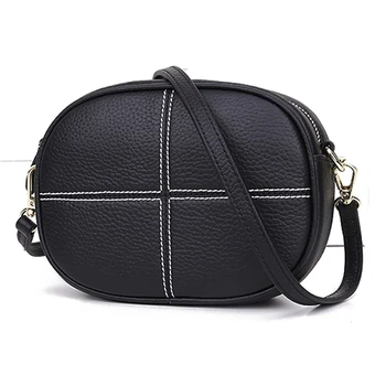 

New Korean Fashion Shoulder Bag Genuine Leather Women Plaid Messenger Bag Head Layer Cowhide Female Shoulder Bag