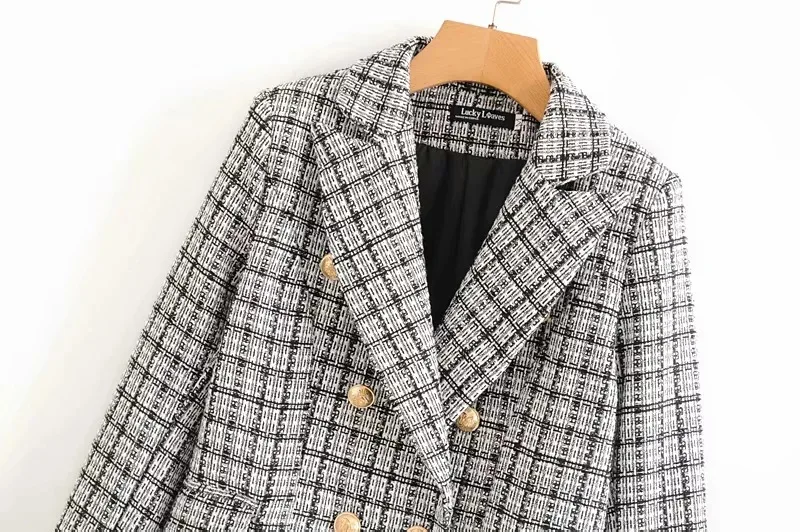 

Western Style Suit Jacket Women's 2019 Autumn New Style Pattern Double Breasted Business Small Suit