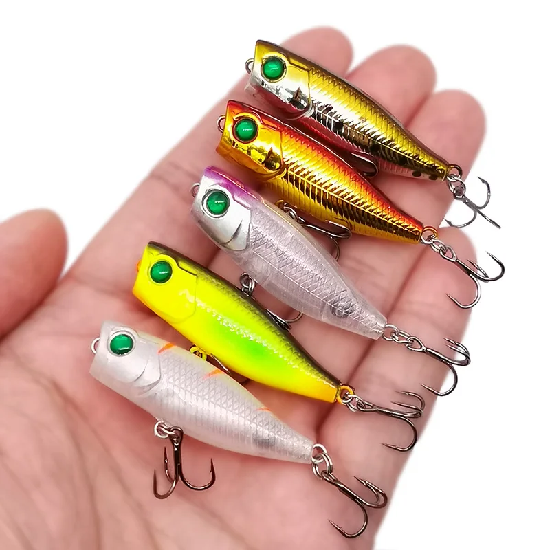 Neue Ankunft 1 stücke mini Popper Angeln Lockt 4 cm/3,5g 3d Augen Köder Crankbait Wobbler Tackle Isca top Wasser Oberfläche Popper Köder – Detail 5