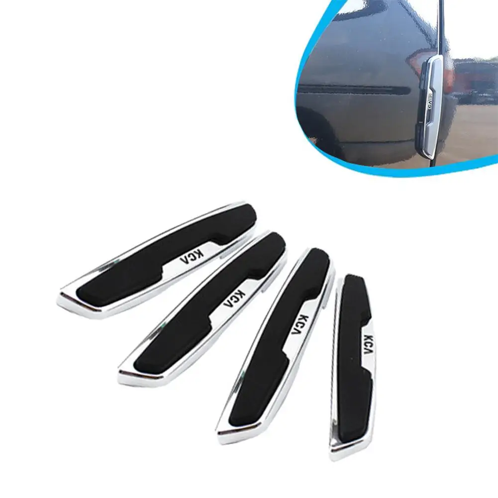 

4Pcs/Set 3D Reflective Stickers Carbon Fiber Strips Car Side Door Edge Bumper Anti-Scratch Protection Guards Trim Stickers