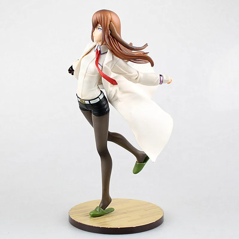 Аниме Фигурка 25 см Steins Gate Makise Kurisu белый ПВХ пальто фигурка Модель Коллекционная игрушка A235