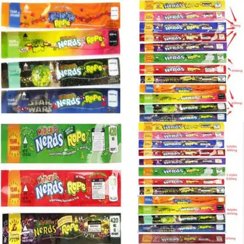 

Empty Medicated Nerds Rope Packing Bags 4 14 Styles Option Polyester Foil Food Package Nerdsrope Gummy Candy Bag Smell Proof Gui