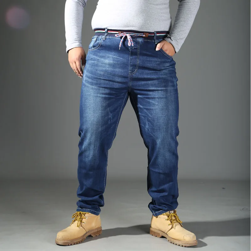 8XL Plus Size 2021 High Quality Men's Baggy Denim Male Casual Harem Pants Fashion Jeans male Trousers Loose Versatile Streetwear 2021 men s jeans splice color loose casual straight wide leg denim pants male korean style streetwear hip hop jeans trousers men