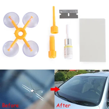 

Windshield Repair Kit Quick Fix Car Cracked Glass Windscreen Repair Tool Kit Resin Sealer DIY Auto Window Screen Polishing Tool
